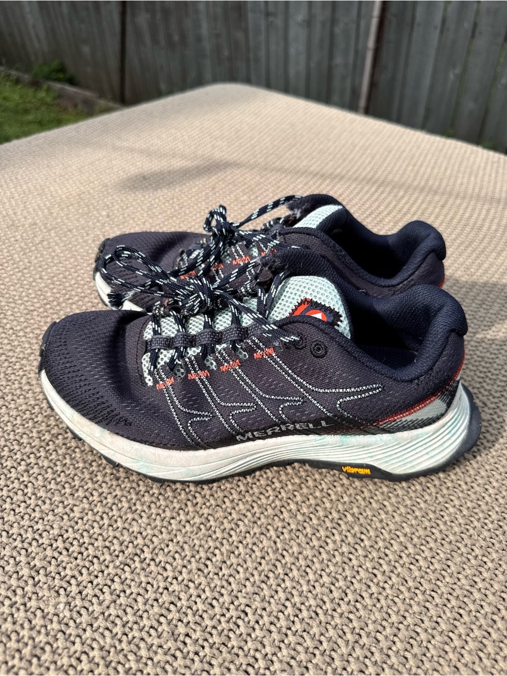 Merrell Womens Moab Flight J066816 Blue Running Shoes Sneakers Size 6.5